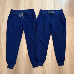 TWO PAIR: FIGS Women’s Zamora High-Waisted Jogger Scrub Pants (Navy) - Size M